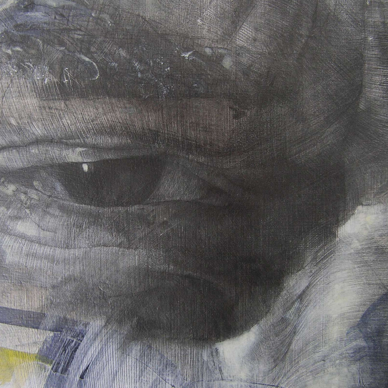 Vít Jonáš, cyklus Celebrity: detail, akryl a tuha na sololitu, 2010