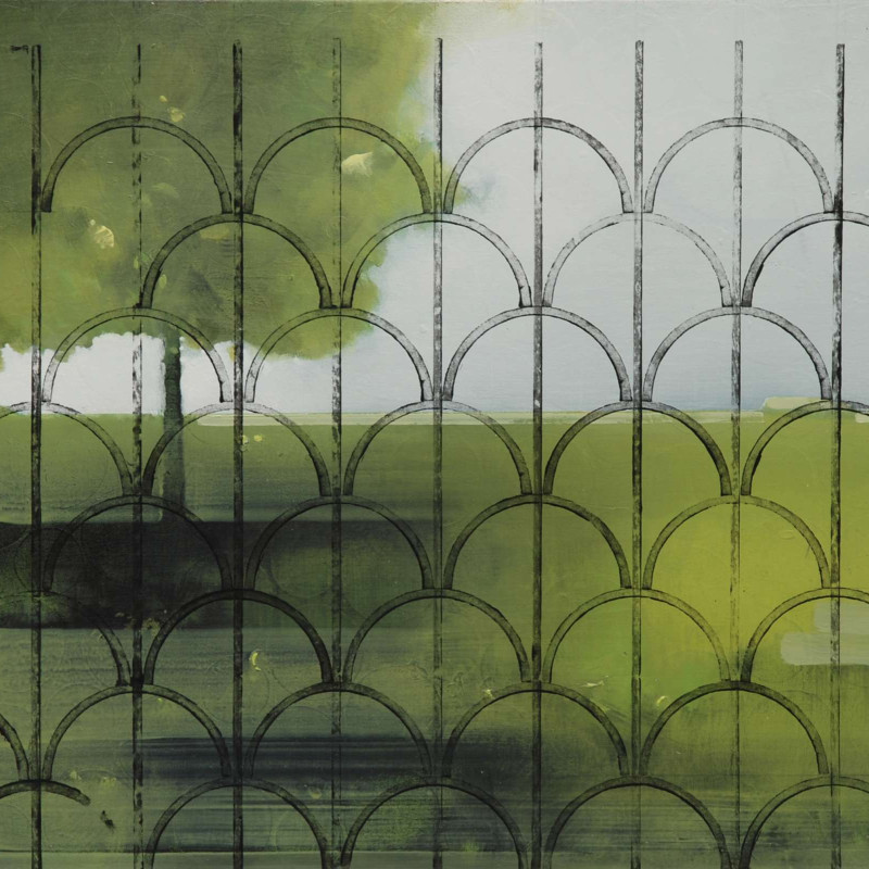 Vít Jonáš, cyklus In - Out: 45 x 50cm, akryl na plátně, 2017