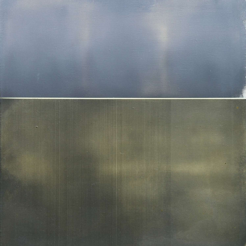 Vít Jonáš, cyklus Linescapes: Obilné pole, 75 x 70cm, kombinovaná technika, plátno, 2017