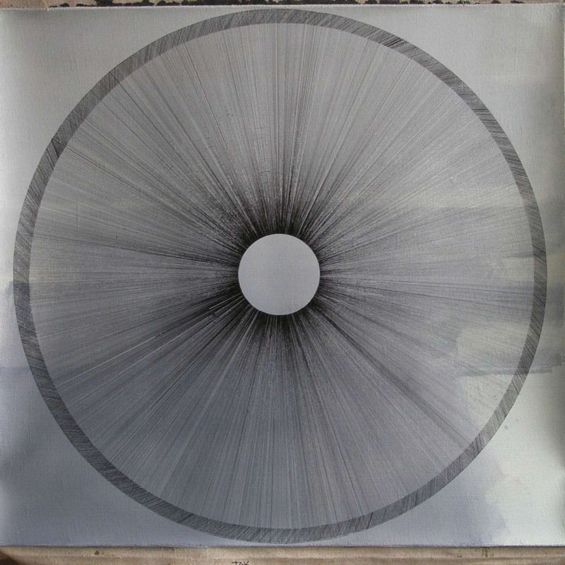 Vít Jonáš, cyklus Linescapes: 75 x 80cm, kombinovaná technika, plátno, 2016