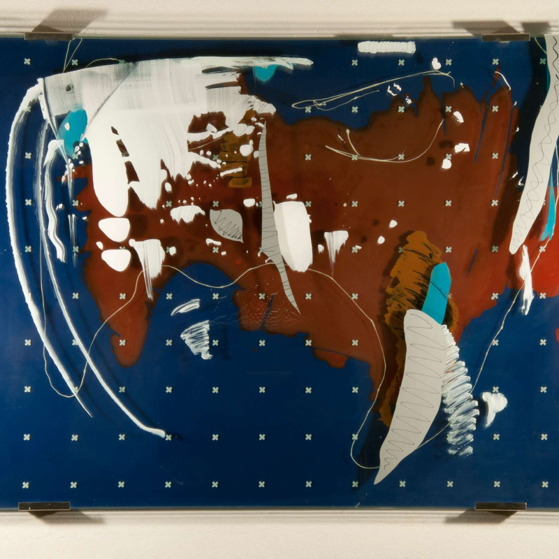 Vít Jonáš, cyklus Sklo: bez názvu, 70 x 100cm, kombinovaná technika, vrstvené tabulové sklo, 2010