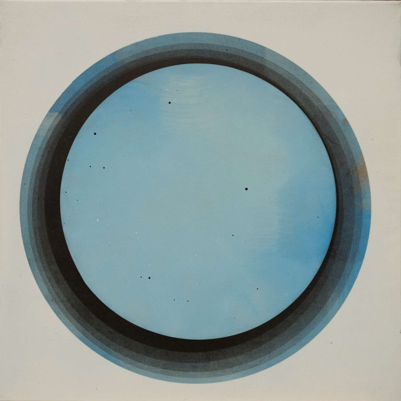Vít Jonáš, cyklus Structures - Spaces: 65 x 60cm, akryl a grafit na plátně, 2024