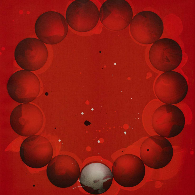Vít Jonáš, cyklus Structures - Spaces: 65 x 60cm, akryl a grafit na plátně, 2025