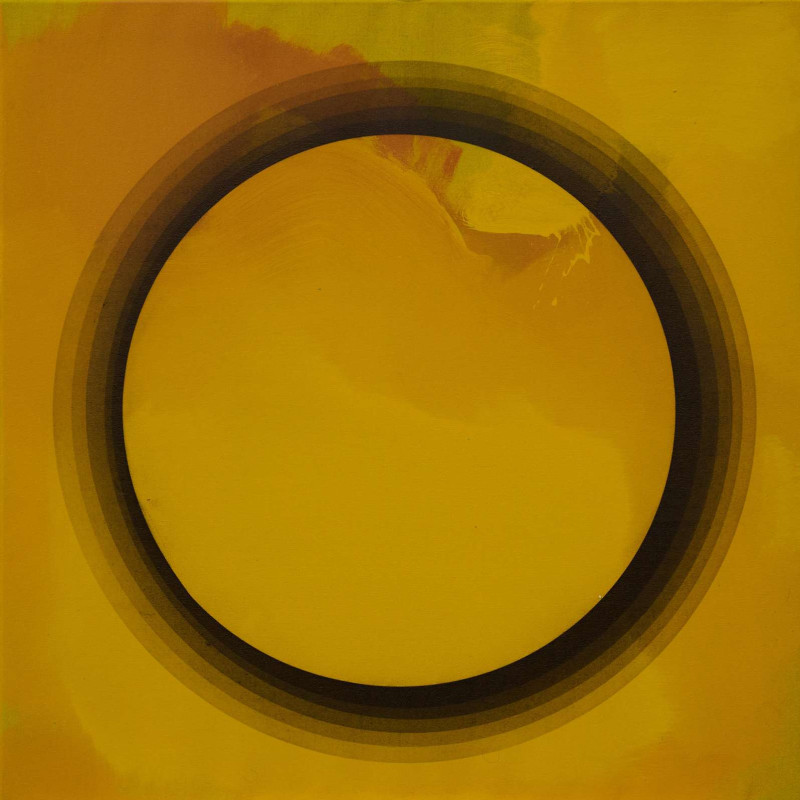 Vít Jonáš, cyklus Structures - Spaces: 65 x 60cm, akryl a grafit na plátně, 2024