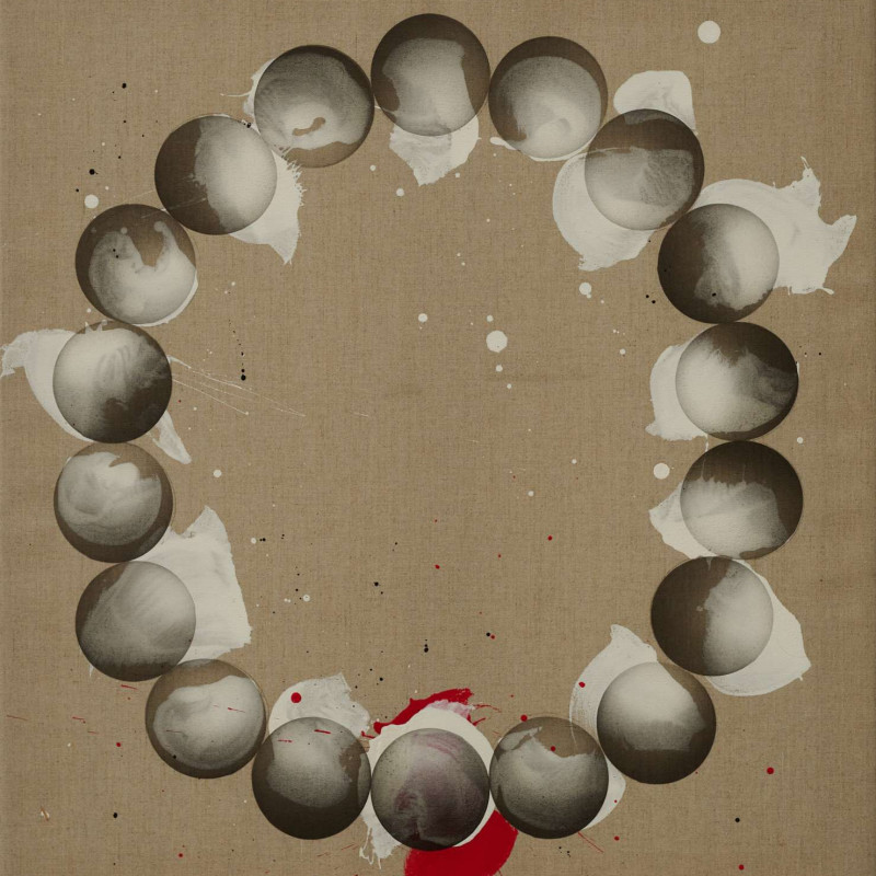 Vít Jonáš, cyklus Structures - Spaces: 65 x 60cm, akryl a grafit na plátně, 2024