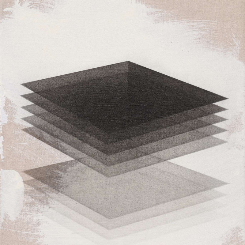 Vít Jonáš, cyklus Structures - Spaces: 35 x 30cm, akryl a grafit na plátně, 2023