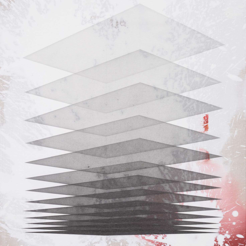 Vít Jonáš, cyklus Structures - Spaces: 65 x 60cm, akryl a grafit na plátně, 2023