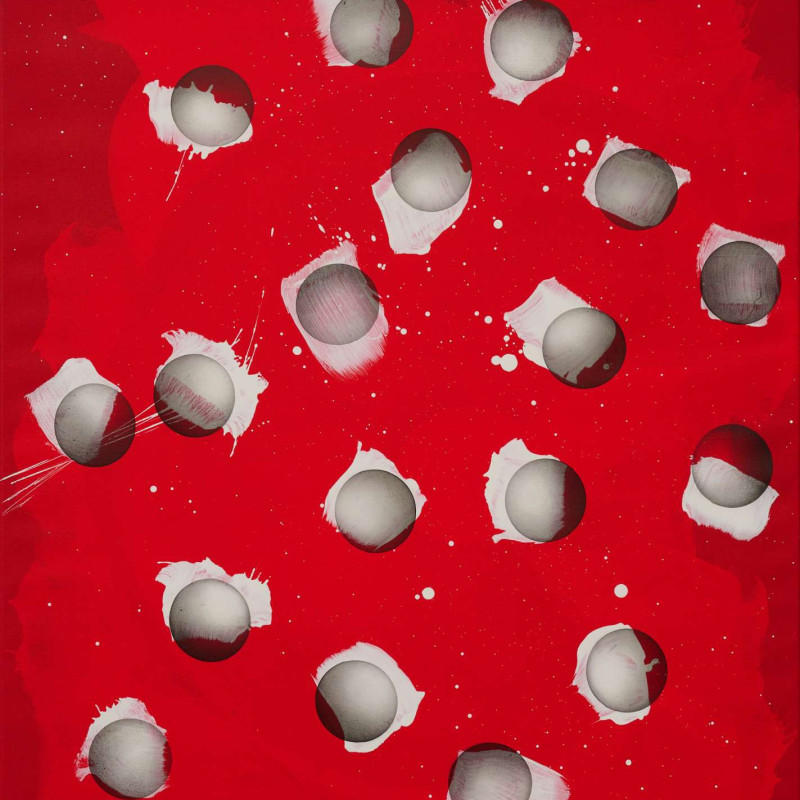 Vít Jonáš, cyklus Structures - Spaces: 90 x 80cm, akryl a grafit na plátně, 2024